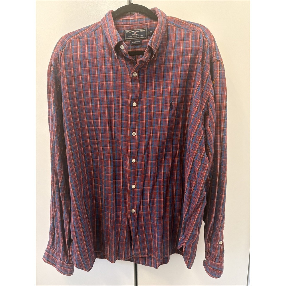 Ralph Lauren Sport Men's Long Sleeve Plaid  Sz XXL